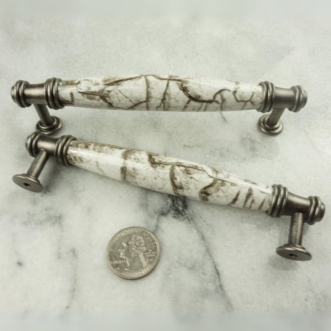 DIY Décor Hub - 5 inch Antique Silver-Gray Cabinet Pulls, 10-Pack