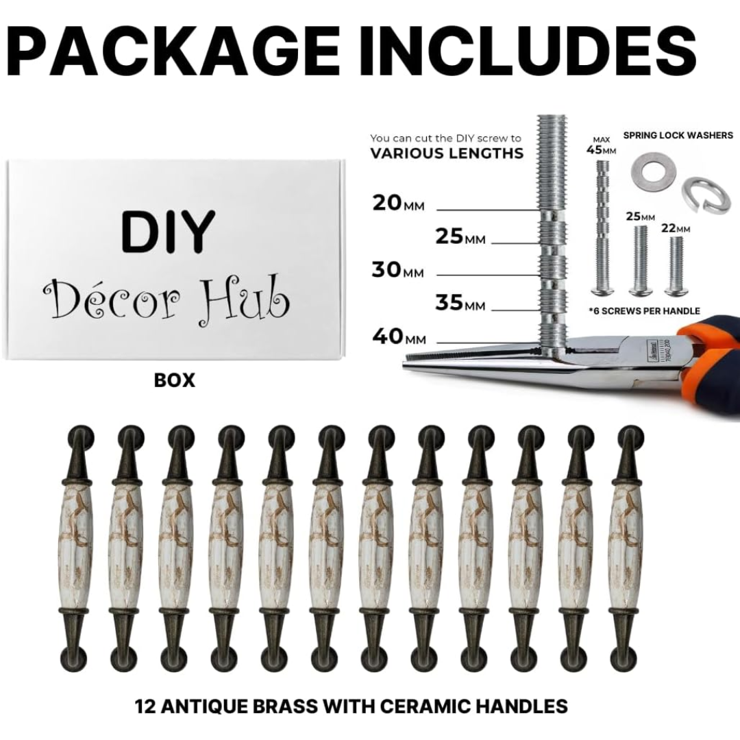 DIY Décor Hub - 5 inch Antique Brass Pumpkin Cabinet Pulls, 12-Pack