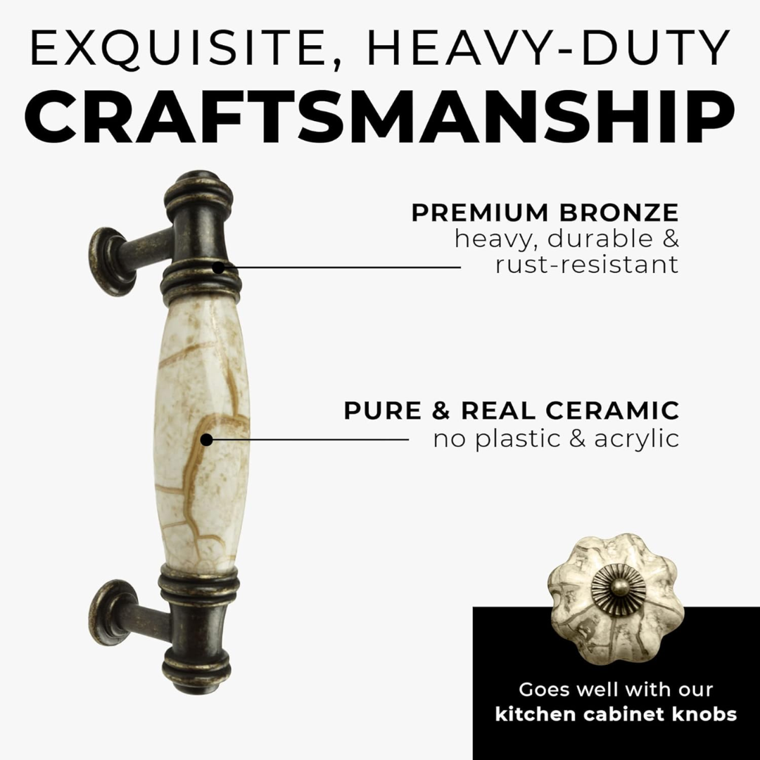 DIY Décor Hub - 3 inch Antique Brass Cabinet Pulls, 20-Pack
