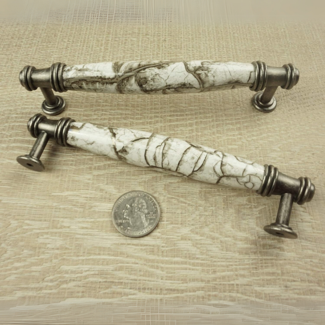 DIY Décor Hub - 5 inch Antique Silver-Gray Cabinet Pulls, 10-Pack