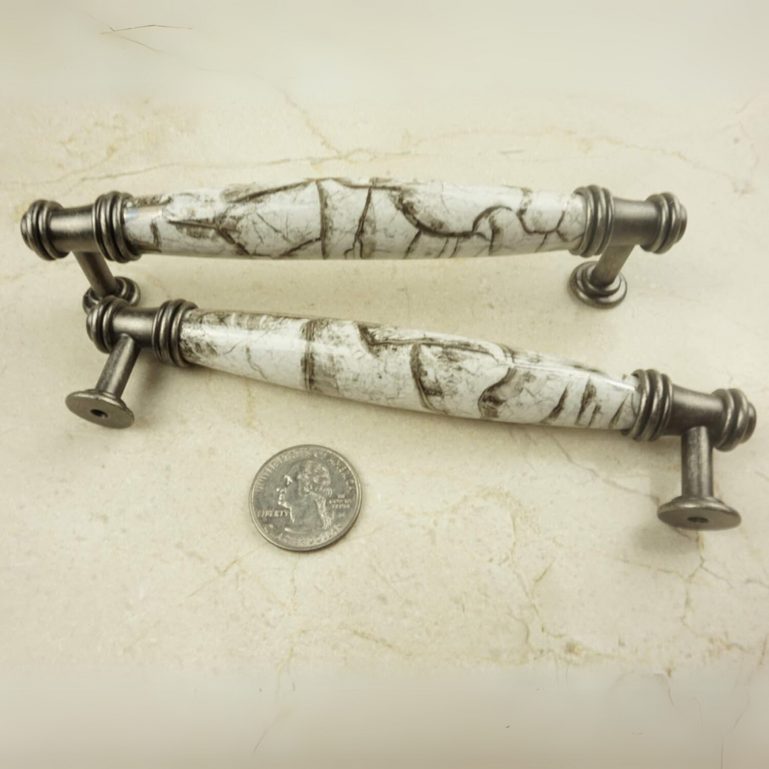 DIY Décor Hub - 5 inch Antique Silver-Gray Cabinet Pulls, 10-Pack