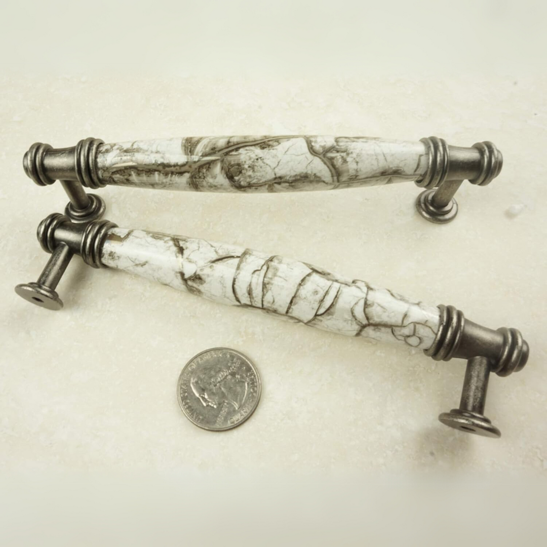 DIY Décor Hub - 5 inch Antique Silver-Gray Cabinet Pulls, 10-Pack