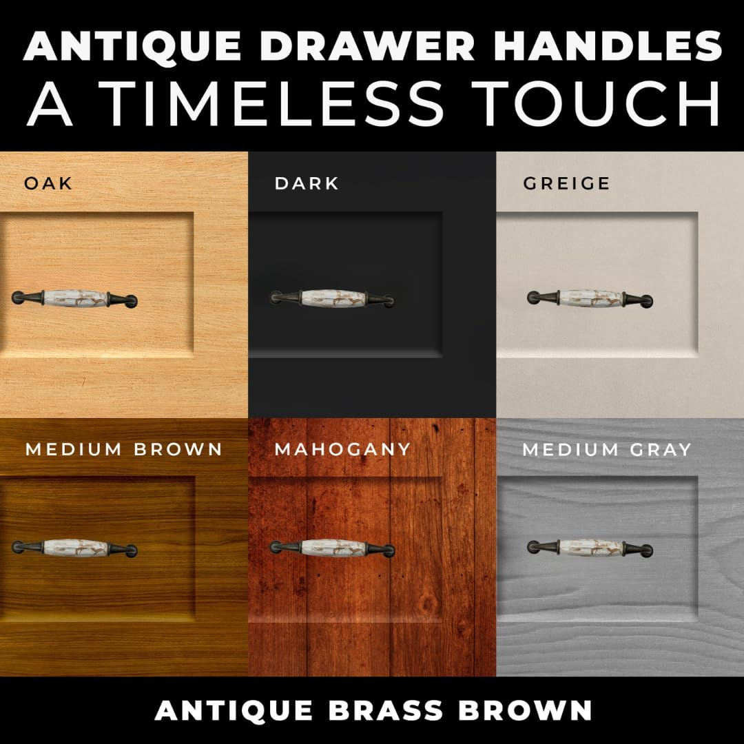 DIY Décor Hub - 5 inch Antique Brass Pumpkin Cabinet Pulls, 12-Pack