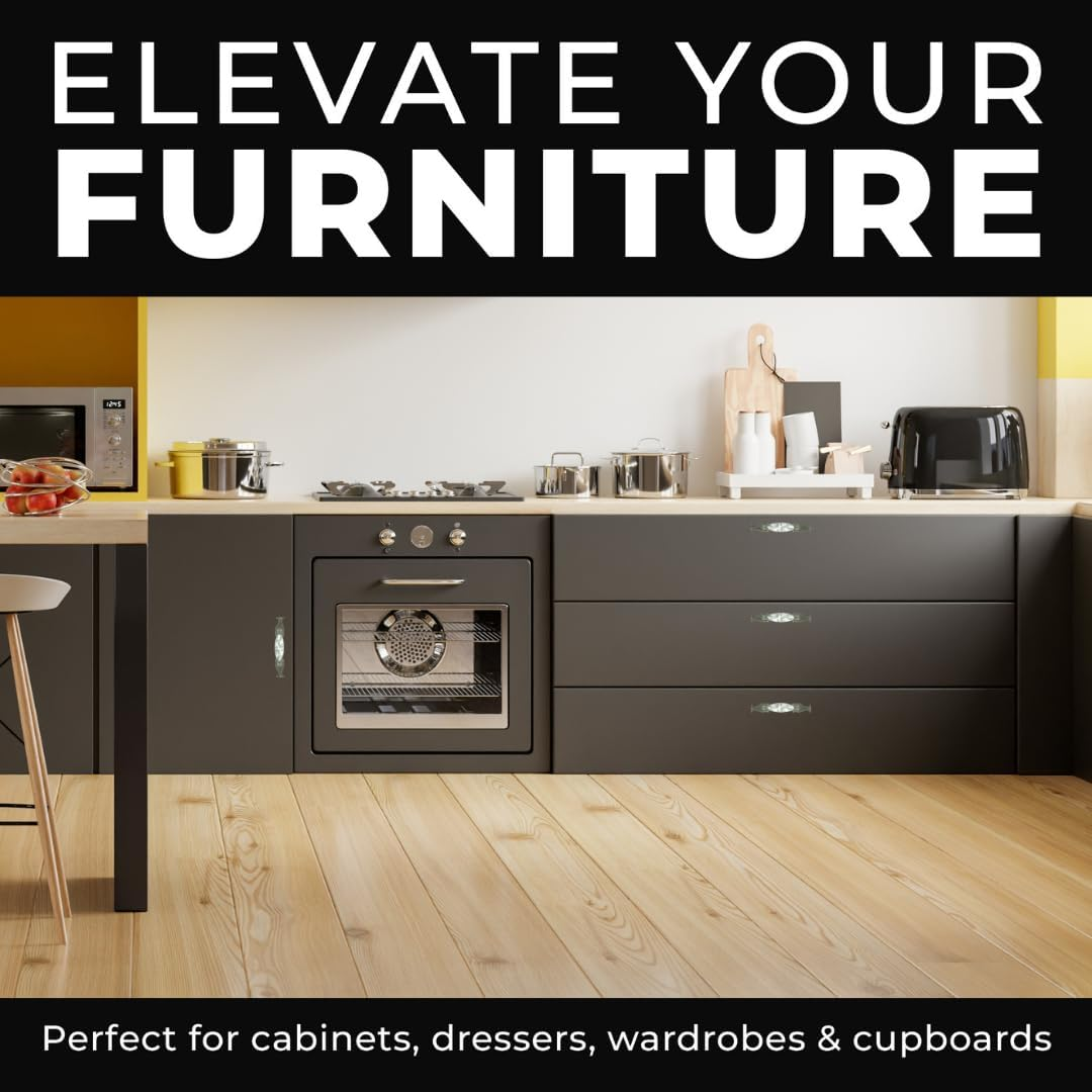 DIY Décor Hub 3.75-inch Antique Silver with Gray Floral Design Cabinet Handles, Set of 10