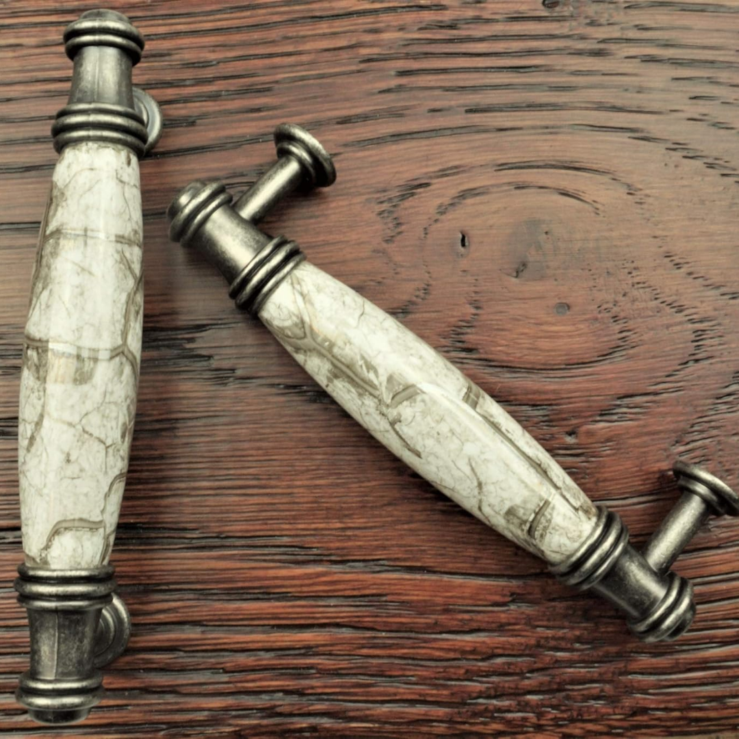 DIY Décor Hub - 3 3/4 inch Antique Silver-Gray Cabinet Pulls, 10-Pack