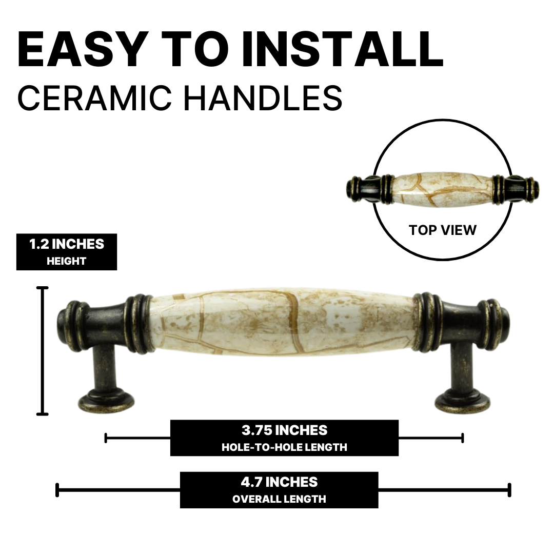 DIY Décor Hub - 3 3/4 inch Antique Brass Cabinet Pulls, 10-Pack