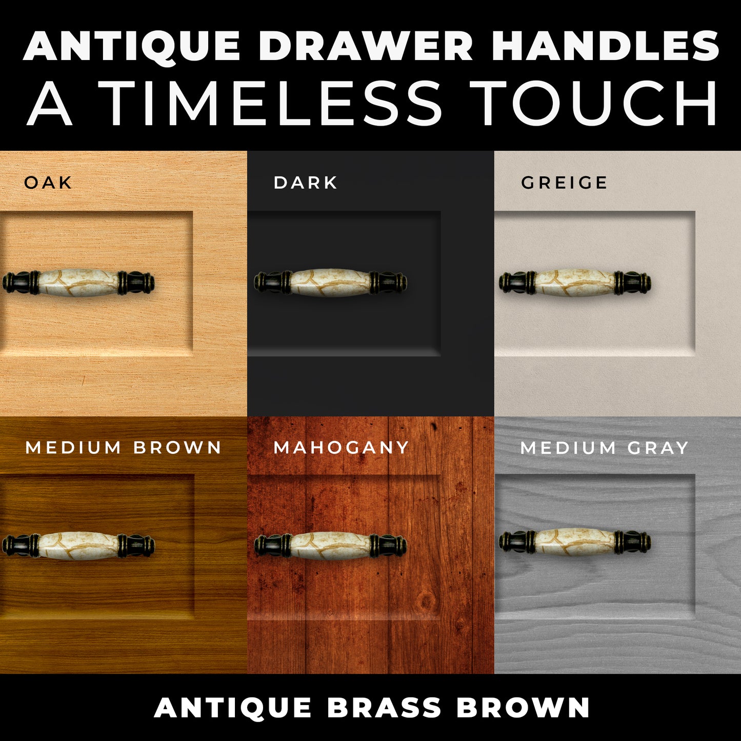 DIY Décor Hub - 3 3/4 inch Antique Brass Cabinet Pulls, 10-Pack