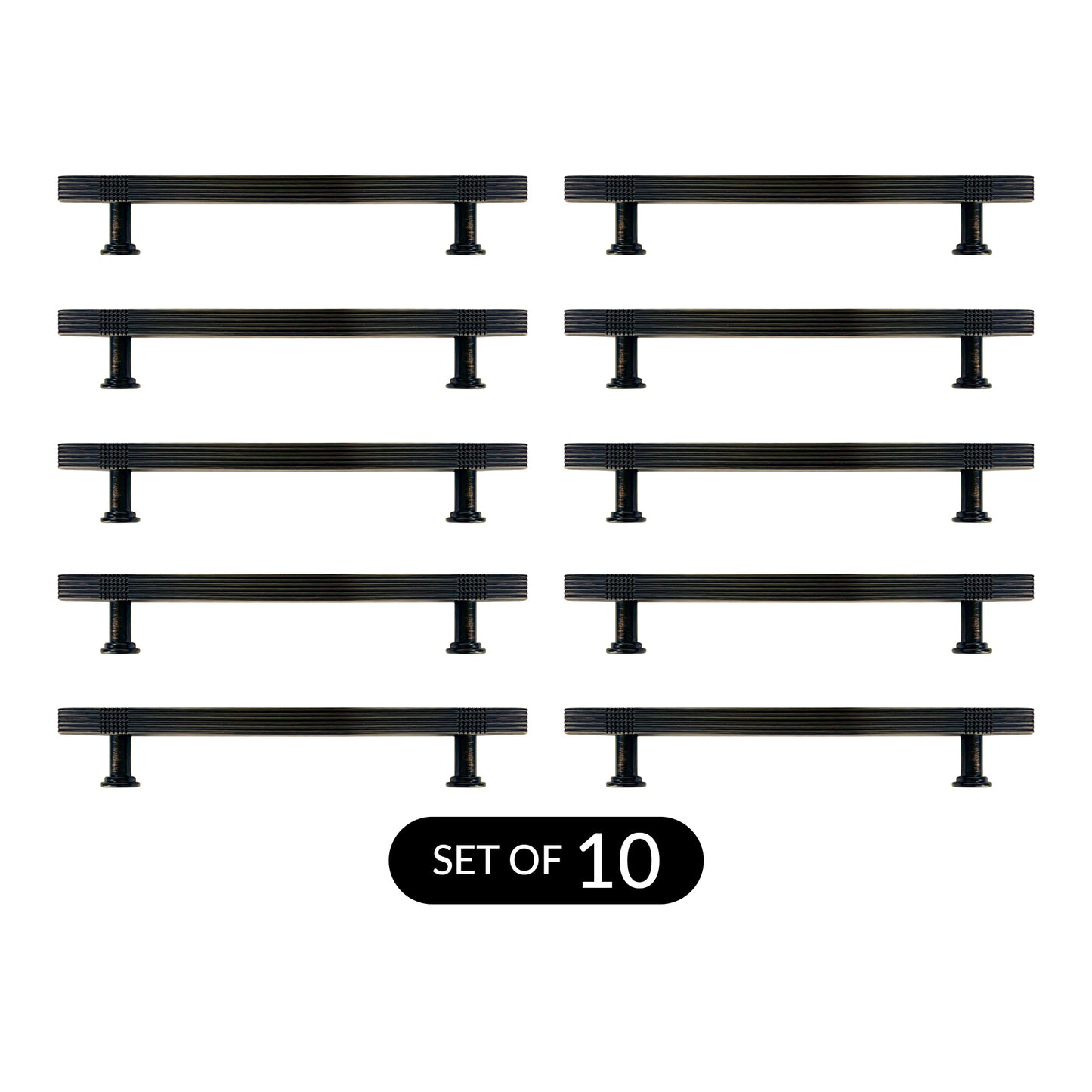 Handsley - Finely Crafted ORB Bar Handles for Cabinets, Drawers & More 5 inch Hole Center- 10 pack