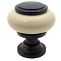 DIY Décor Hub - Small Oil-Rubbed Bronze with Beige Ceramic Cabinet Knobs, 10-Pack