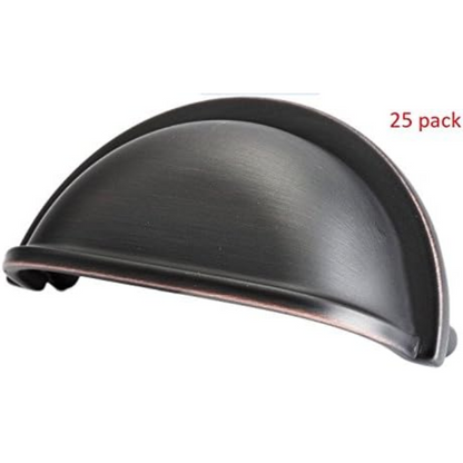 DIY Décor Hub - Oil Rubbed Bronze Cabinet Hardware Bin Cup Drawer Handle Pull, 3" Inch (76 mm) Hole Centers, 25 Pack