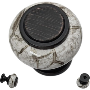 DIY Décor Hub - Small Oil-Rubbed Bronze w/Granite-Gray Ceramic Cabinet Knobs, 10-Pack