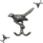 Handsley - 12 pcs Antique Silver Bird Wall Hooks for Office, Storage, and Commercial Wall Mount Use, Decorative Utility Hooks for Coats, Keys, Bags, and More