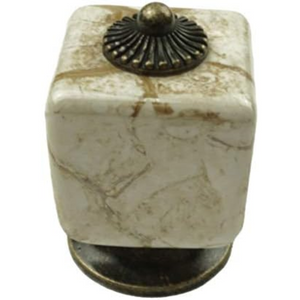 DIY Décor Hub - Cabinet Knobs Kitchen Cabinet Knobs or Vintage Dresser Drawer Knobs (Antique Brass-Brown Cube Knobs, 20)