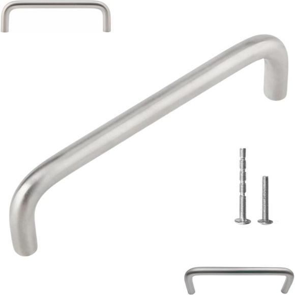 Handsley 4-Inch Wire Handles, 20-Pack – Satin Nickel Commercial Cabinet Pulls, Brushed Chrome Drawer Handles, and Matte Chrome Office Cabinet Hardware