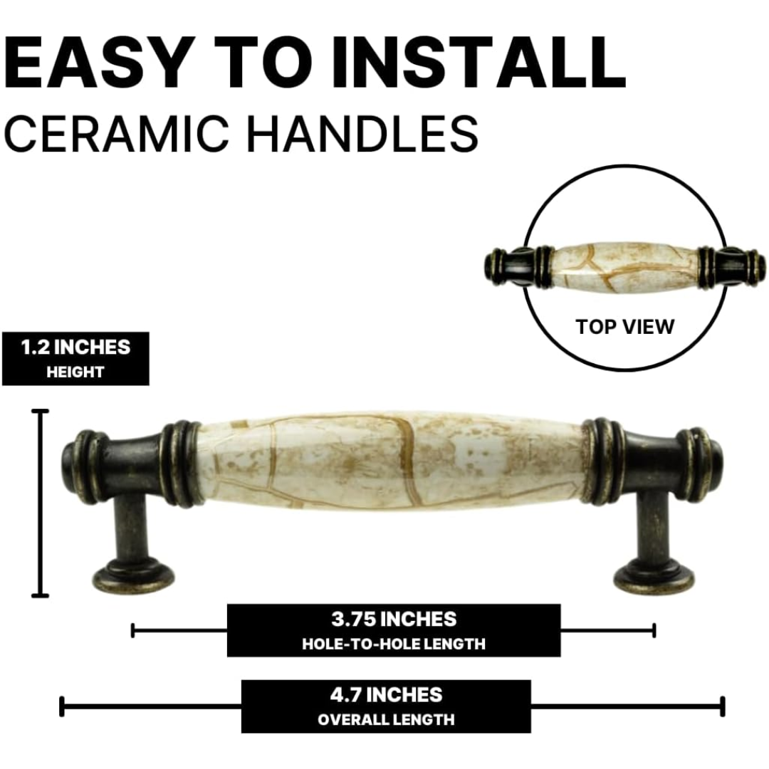 DIY Décor Hub - 3 3/4 inch Antique Brass Cabinet Pulls, 20-Pack