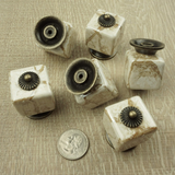 DIY Décor Hub - Cabinet Knobs Kitchen Cabinet Knobs or Vintage Dresser Drawer Knobs (Antique Brass-Brown Cube Knobs, 20)