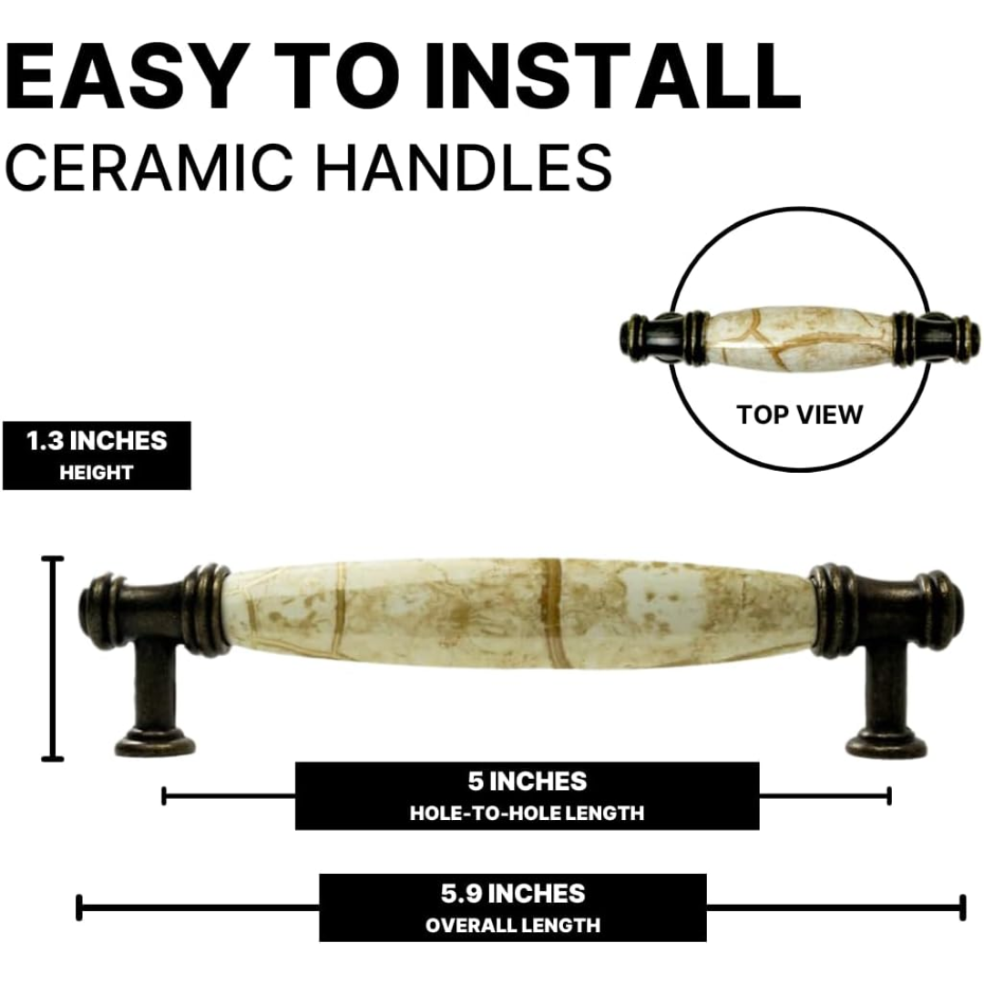 DIY Décor Hub - 5 inch Antique Brass Cabinet Pulls, 20-Pack
