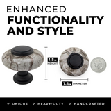 DIY Décor Hub - Large 1.5 inch Oil-Rubbed Bronze w/Granite-Gray Ceramic Cabinet Knobs, 10-Pack