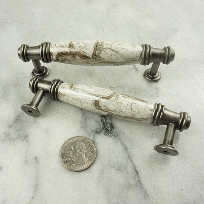 DIY Décor Hub - 3 3/4 inch Antique Silver-Gray Cabinet Pulls, 10-Pack