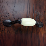DIY Décor Hub - 3 inch Oil-Rubbed Bronze Handle with Beige Ceramic Accent, 20 Pack
