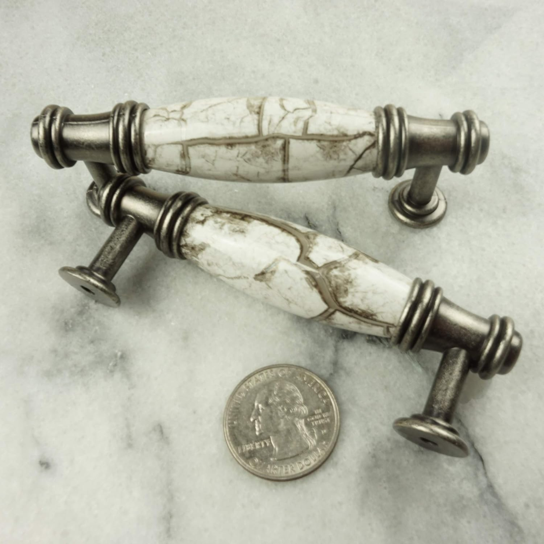 DIY Décor Hub - 3 inch Antique Silver-Gray Cabinet Pulls, 10-Pack