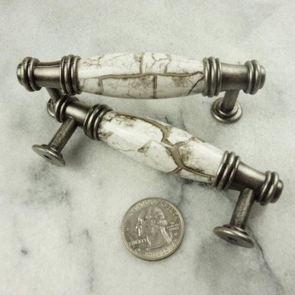DIY Décor Hub - 3 inch Antique Silver-Gray Cabinet Pulls, 10-Pack