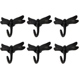 Handsley - 12 pcs Oil Rubbed Bronze Dragonfly Wall Hooks for Office, Storage, and Commercial Wall Mount Use, Decorative Utility Hooks for Coats, Keys, and Bags