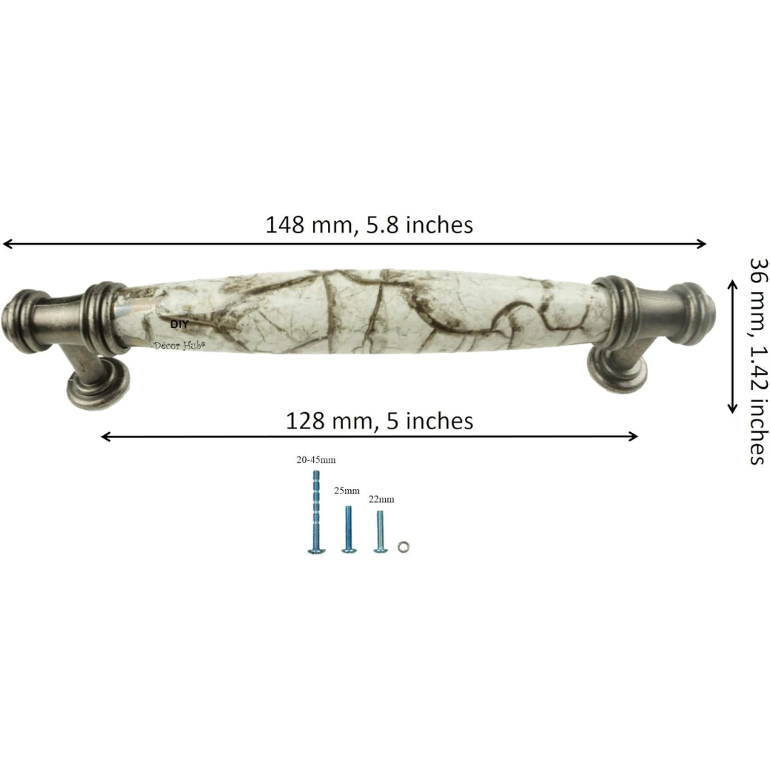 DIY Décor Hub Silver Gray Cabinet & Drawer Pulls (20, 5 Inches (128 mm))