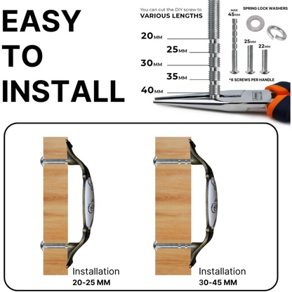 DIY Décor Hub 3.75 inch Antique Brass Floral Design Cabinet Handles, Set of 10