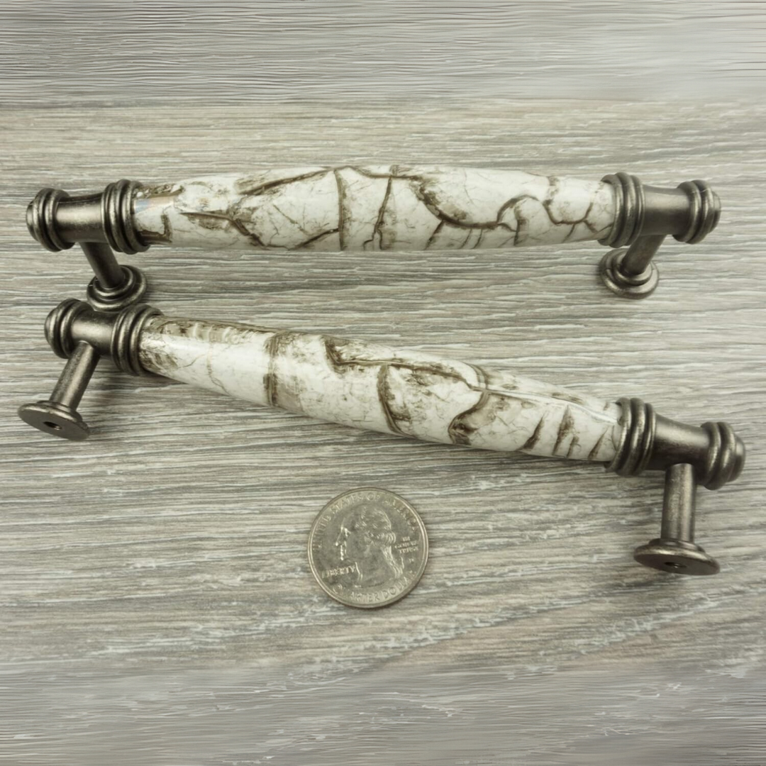 DIY Décor Hub Silver Gray Cabinet & Drawer Pulls (20, 5 Inches (128 mm))