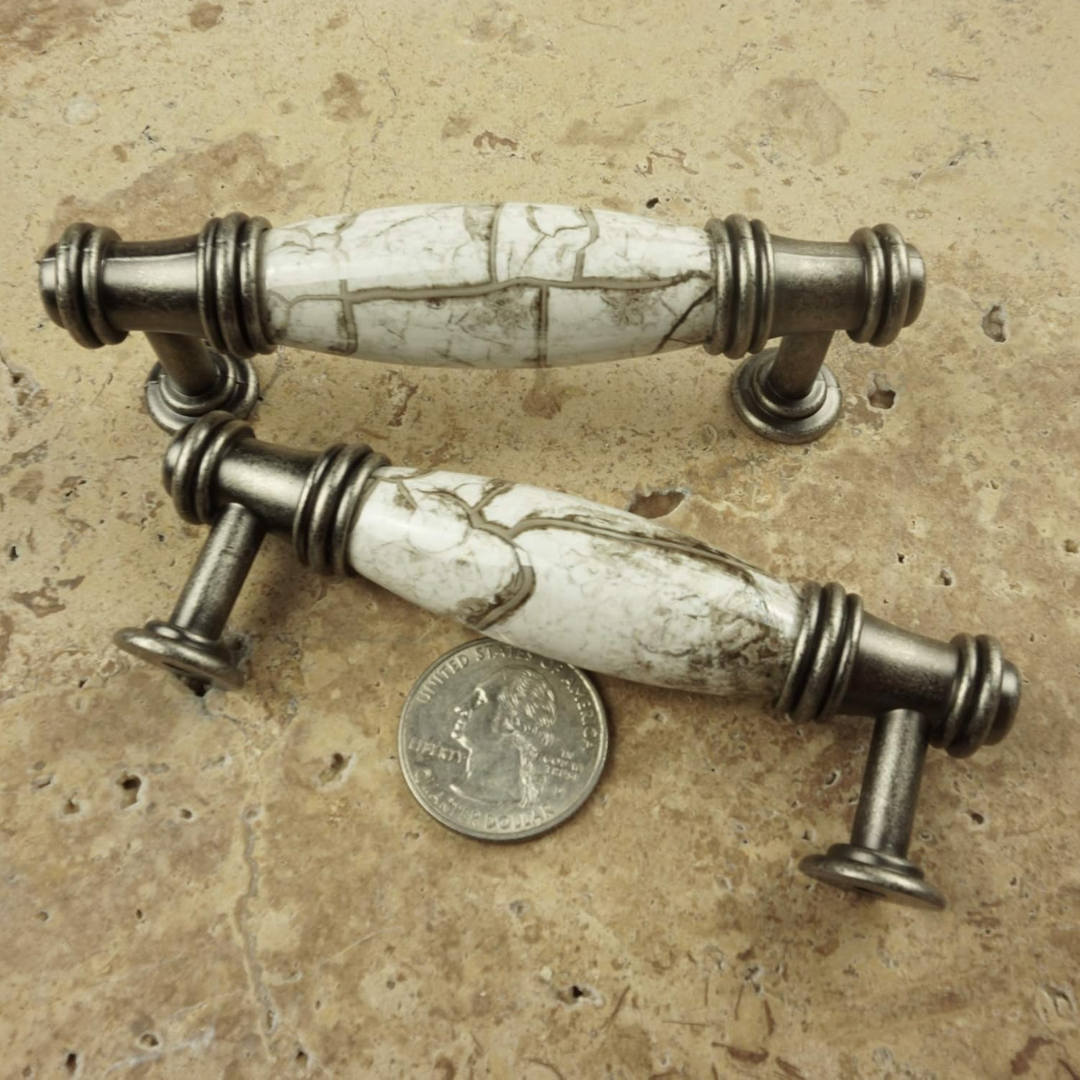 DIY Décor Hub - 3 inch Antique Silver-Gray Cabinet Pulls, 10-Pack