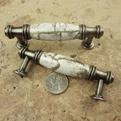 DIY Décor Hub - 3 inch Antique Silver-Gray Cabinet Pulls, 10-Pack