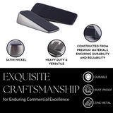 Handsley - 8 pcs Satin Nickel Metal Jacket Door Stoppers with Premium Rubber Wedge for Secure, Pet-Proof Hold