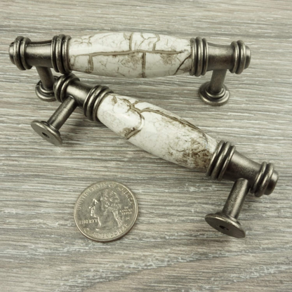DIY Décor Hub - 3 inch Antique Silver-Gray Cabinet Pulls, 10-Pack