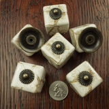 DIY Décor Hub - Cabinet Knobs Kitchen Cabinet Knobs or Vintage Dresser Drawer Knobs (Antique Brass-Brown Cube Knobs, 20)