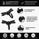 DIY Décor Hub - Set of 6 Dragonfly Hooks - Oil Rubbed Bronze