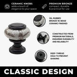 DIY Décor Hub - Small Oil-Rubbed Bronze w/Granite-Gray Ceramic Cabinet Knobs, 10-Pack