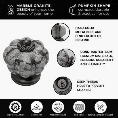DIY Décor Hub - Pumpkin Knobs, Antique Silver-Gray Cabinet Knobs, 20-Pack