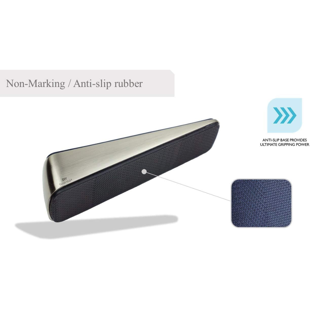 DIY Décor Hub - Satin Nickel Door Stopper, Heavy Duty, Nonslip, Premium Quality Door Wedges, Set of 4