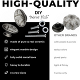 DIY Décor Hub Antique Silver Oval Knobs w/Gray Marble Accent for Cabinet & Drawers (10)
