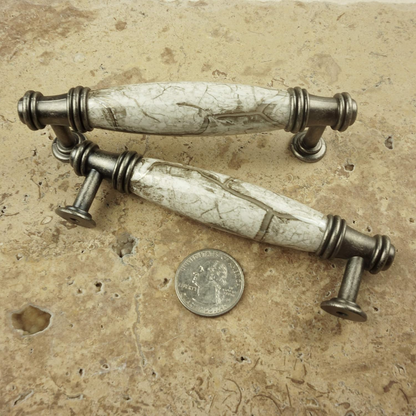 DIY Décor Hub - 3 3/4 inch Antique Silver-Gray Cabinet Pulls, 10-Pack