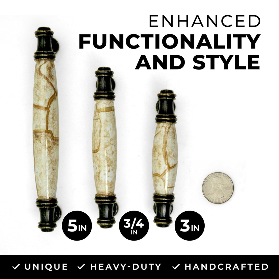 DIY Décor Hub - 5 inch Antique Brass Cabinet Pulls, 20-Pack