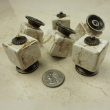 DIY Décor Hub - Cabinet Knobs Kitchen Cabinet Knobs or Vintage Dresser Drawer Knobs (Antique Brass-Brown Cube Knobs, 20)