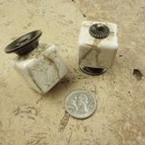DIY Décor Hub - Cabinet Knobs Kitchen Cabinet Knobs or Vintage Dresser Drawer Knobs (Antique Brass-Brown Cube Knobs, 20)