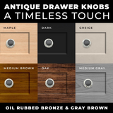 DIY Décor Hub - Large 1.5 inch Oil-Rubbed Bronze w/Granite-Gray Ceramic Cabinet Knobs, 10-Pack