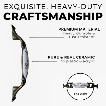 DIY Décor Hub 3.75 inch Antique Brass Floral Design Cabinet Handles, Set of 10