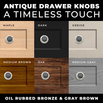 DIY Décor Hub - Large 1.5 inch Oil-Rubbed Bronze w/Granite-Gray Ceramic Cabinet Knobs, 20-Pack