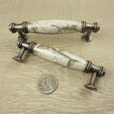 DIY Décor Hub - 3 3/4 inch Antique Silver-Gray Cabinet Pulls, 20-Pack