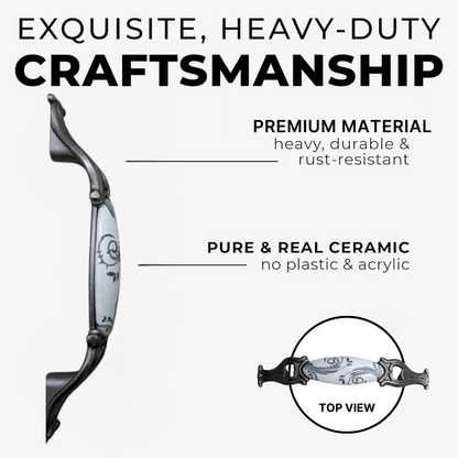 DIY Décor Hub 3.75-inch Antique Silver with Gray Floral Design Cabinet Handles, Set of 10