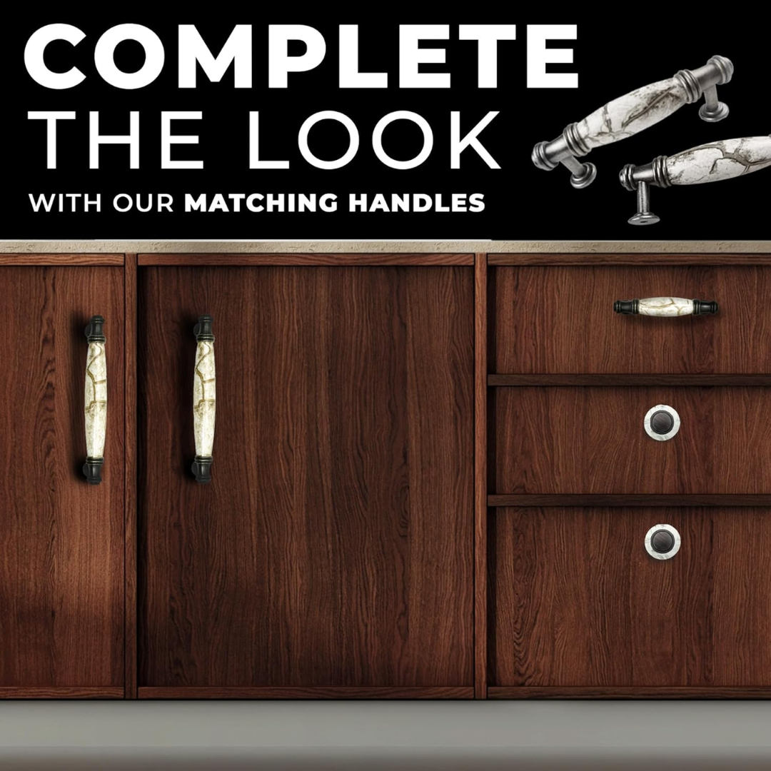 DIY Décor Hub - Small Oil-Rubbed Bronze w/Granite-Gray Ceramic Cabinet Knobs, 10-Pack